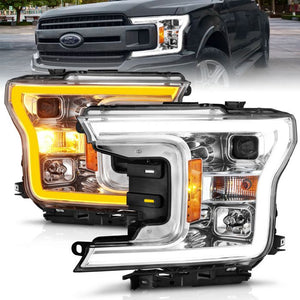 Anzo FORD F-150 18-20 PROJECTOR PLANK STYLE SWITCHBACK HEADLIGHTS CHROME