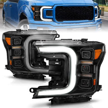 Load image into Gallery viewer, Anzo FORD F-150 18-20 FULL LED PROJECTOR C-BAR HEADLIGHTS BLACK W/ SEQUENTIAL SIGNAL (FACTORY HALOGEN MODEL)