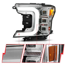 Load image into Gallery viewer, Anzo FORD F-150 18-20 FULL LED C-BAR PROJECTOR HEADLIGHTS CHROME W/ SEQUENTIAL SIGNAL (FACTORY HALOGEN MODEL)