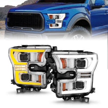 Load image into Gallery viewer, Anzo FORD F-150 15-17 FULL LED PROJECTOR PLANK STYLE SWITCHBACK HEADLIGHTS CHROME (FOR HALOGEN MODELS ONLY)