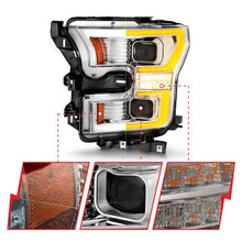 Load image into Gallery viewer, Anzo FORD F-150 15-17 FULL LED PROJECTOR PLANK STYLE HEADLIGHTS CHROME W/ INITIATION &amp; SEQUENTIAL (FITS HALOGEN MODELS ONLY)