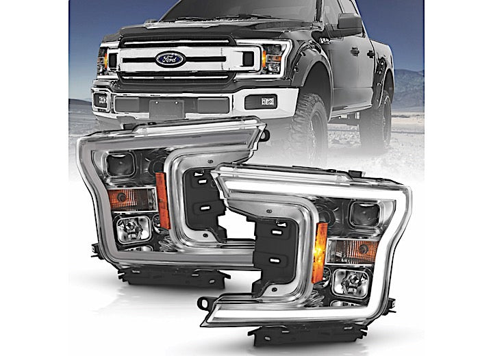 Anzo FORD F-150 18-20 PROJECTOR PLANK STYLE HEADLIGHTS CHROME