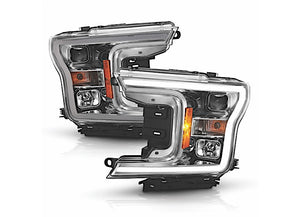 Anzo FORD F-150 18-20 PROJECTOR PLANK STYLE HEADLIGHTS CHROME