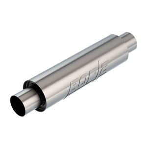 Low profile Multicore Muffler 2.5" Center in/out 4" Round x 14" case 19" Overall Length. Non directional.