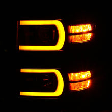 Load image into Gallery viewer, ANZO 111412 14-15 Chevrolet Silverado 1500 Projector Headlights w/ Plank Style Switchback Black w/ Amber