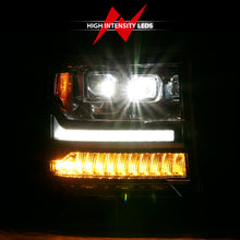 Load image into Gallery viewer, ANZO 111421 16-18 Chevrolet Silverado 1500 LED Projector Headlights w/Plank Style Switchback Chrome w/Amber