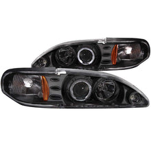 Load image into Gallery viewer, ANZO 121038 1994-1998 Ford Mustang Projector Headlights w/ Halo Black 1pc