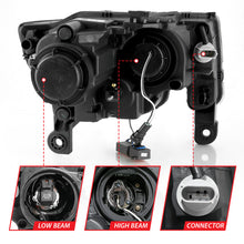 Load image into Gallery viewer, ANZO 111418 2017-2018 Jeep Grand Cherokee Projector Headlights w/ Plank Style Switchback - Black w/ Amber
