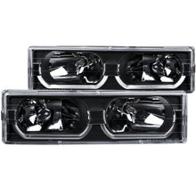 Load image into Gallery viewer, ANZO 111299 1988-1998 Chevrolet C1500 Crystal Headlights Black w/ Low - Brow