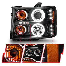 Load image into Gallery viewer, ANZO 111125 2007-2013 Gmc Sierra 1500 Projector Headlights w/ Halo Black