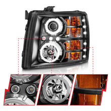 Load image into Gallery viewer, ANZO 111107 2007-2013 Chevrolet Silverado 1500 Projector Headlights w/ Halo Black