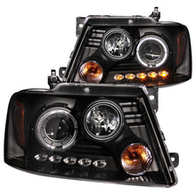 Load image into Gallery viewer, ANZO 111028 2004-2008 Ford F-150 Projector Headlights w/ Halo and LED Black
