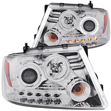 Load image into Gallery viewer, ANZO 111029 2004-2008 Ford F-150 Projector Headlights w/ Halo and LED Chrome
