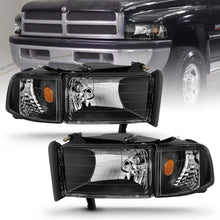 Load image into Gallery viewer, ANZO 111067 1994-2001 Dodge Ram Crystal Headlights Black