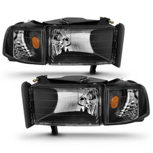Load image into Gallery viewer, ANZO 111067 1994-2001 Dodge Ram Crystal Headlights Black