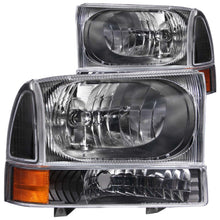 Load image into Gallery viewer, ANZO 111080 2000-2004 Ford Excursion Crystal Headlights Black