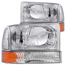 Load image into Gallery viewer, ANZO 111081 2000-2004 Ford Excursion Crystal Headlights Chrome w/ Corner Lights 2pc