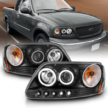 Load image into Gallery viewer, ANZO 111097 1997-2003 Ford F-150 Projector Headlights w/ Halo Black (CCFL)