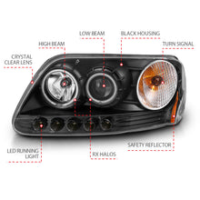 Load image into Gallery viewer, ANZO 111097 1997-2003 Ford F-150 Projector Headlights w/ Halo Black (CCFL)