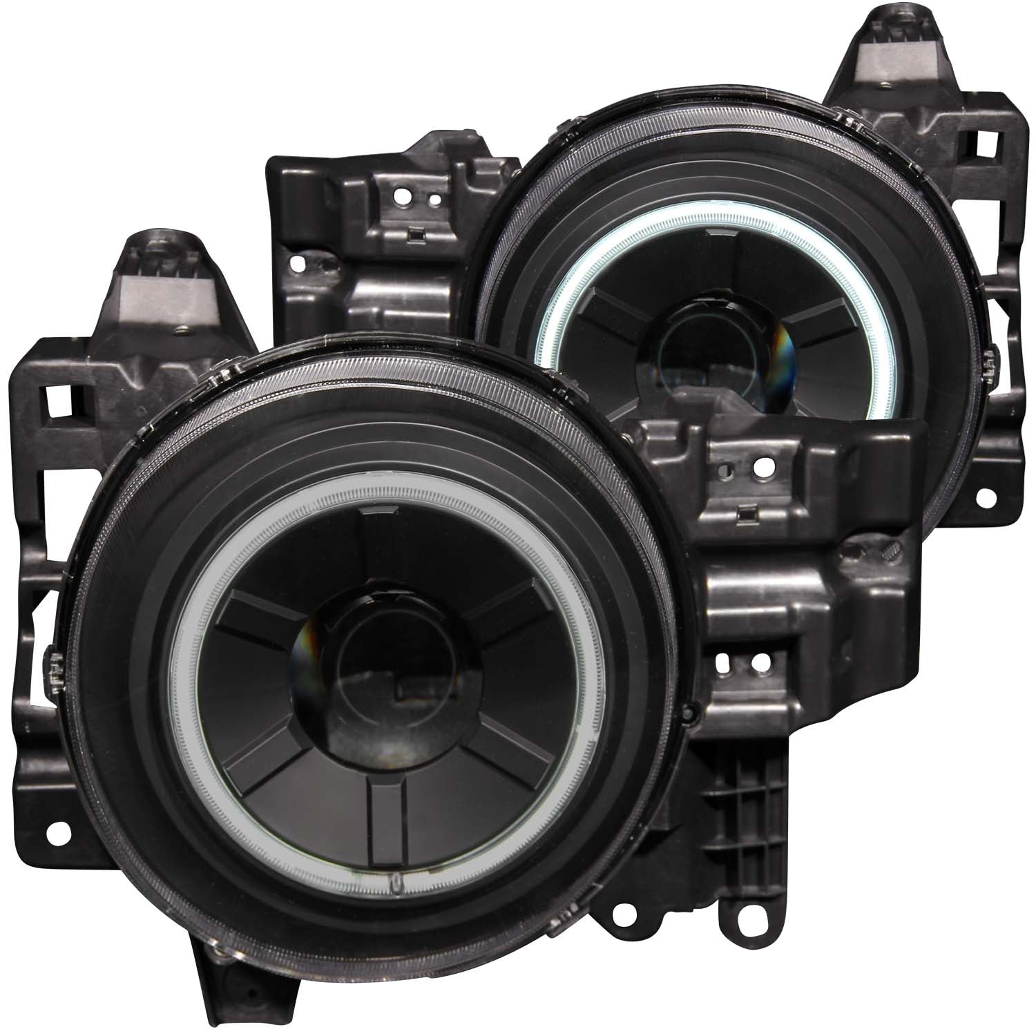 Auto Dynasty Pair Black Housing C-Styling LED DRL Front Headlight He Auto Dynasty Pair Black Housing C-Styling LED DRL Front Headlight He