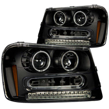 Load image into Gallery viewer, ANZO 111127 2002-2009 Chevrolet Trailblazer Projector Headlights w/ Halo Black