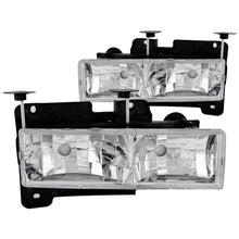 Load image into Gallery viewer, ANZO 111136 1988-1998 Chevrolet C1500 Crystal Headlights Chrome w/o Bulbs