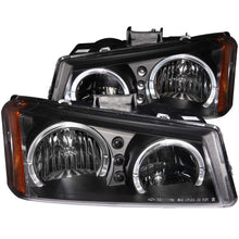 Load image into Gallery viewer, ANZO 111212 2003-2006 Chevrolet Silverado 1500 Crystal Headlights w/ Halo Black