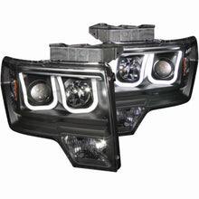 Load image into Gallery viewer, ANZO 111263 2009-2014 Ford F-150 Projector Headlights w/ U-Bar Black