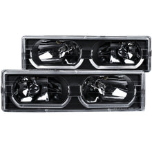 Load image into Gallery viewer, ANZO 111299 1988-1998 Chevrolet C1500 Crystal Headlights Black w/ Low - Brow