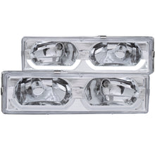 Load image into Gallery viewer, ANZO 111300 1988-1998 Chevrolet C1500 Crystal Headlights Chrome w/ Low - Brow