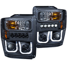 Load image into Gallery viewer, ANZO 111305 2008-2010 Ford F-250 Projector Headlights w/ U-Bar Black