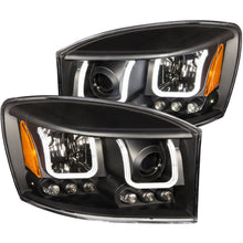 Load image into Gallery viewer, ANZO 111314 2006-2008 Dodge Ram 1500 Projector Headlights w/ U-Bar Black
