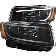 Load image into Gallery viewer, ANZO 111329 2014-2015 Jeep Grand Cherokee Projector Headlights w/ Plank Style Design Black