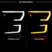 Load image into Gallery viewer, ANZO 111357 2015-2017 Ford F-150 Projector Headlights w/ Plank Style Switchback Black w/ Amber