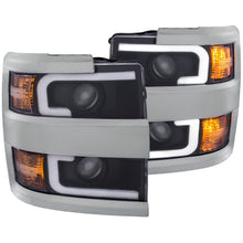 Load image into Gallery viewer, ANZO 111359 2015-2016 Chevrolet Silverado Projector Headlights w/ Plank Style Design Black w/ Amber