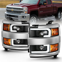 Load image into Gallery viewer, ANZO 111359 2015-2016 Chevrolet Silverado Projector Headlights w/ Plank Style Design Black w/ Amber