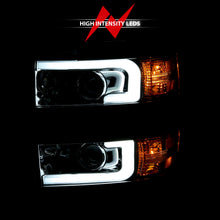 Load image into Gallery viewer, ANZO 111360 2015-2016 Chevrolet Silverado Projector Headlights w/ Plank Style Design Chrome w/ Amber