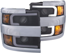 Load image into Gallery viewer, ANZO 111365 Projector Headlights 15-17 Chevrolet Silverado 2500HD / 3500HD Black w/ Chrome Rim