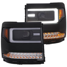Load image into Gallery viewer, ANZO 111373 16-17 Chevy Silverado 1500 Prjctr. Headlight Plank Styl. w/Amber (Only Work w/HID Equip. Truck)