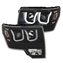 Load image into Gallery viewer, ANZO 111383 2009-2014 Ford F-150 Projector Headlights w/ U-Bar Switchback Black w/ Amber