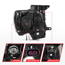Load image into Gallery viewer, ANZO 111383 2009-2014 Ford F-150 Projector Headlights w/ U-Bar Switchback Black w/ Amber