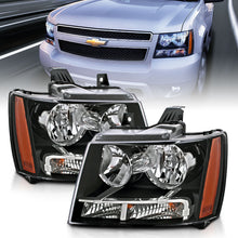 Load image into Gallery viewer, ANZO 111392 2007-2014 Chevrolet Tahoe/Suburban Crystal Headlights Black