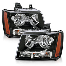 Load image into Gallery viewer, ANZO 111392 2007-2014 Chevrolet Tahoe/Suburban Crystal Headlights Black