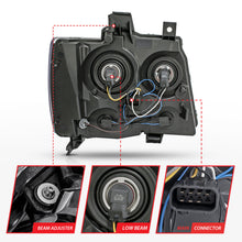 Load image into Gallery viewer, ANZO 111392 2007-2014 Chevrolet Tahoe/Suburban Crystal Headlights Black