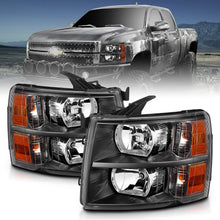Load image into Gallery viewer, ANZO 111393 2007-2013 Chevrolet Silverado Crystal Headlights Black