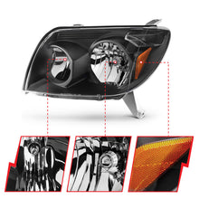Load image into Gallery viewer, ANZO 111394 2003-2005 Toyota 4Runner Crystal Headlights Black