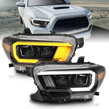 Load image into Gallery viewer, ANZO 111396 2016-2017 Toyota Tacoma Projector Headlights w/ Plank Style Switchback Black w/ Amber