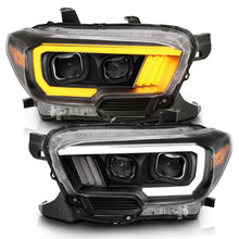Load image into Gallery viewer, ANZO 111396 2016-2017 Toyota Tacoma Projector Headlights w/ Plank Style Switchback Black w/ Amber
