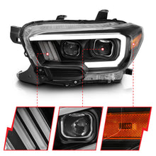 Load image into Gallery viewer, ANZO 111396 2016-2017 Toyota Tacoma Projector Headlights w/ Plank Style Switchback Black w/ Amber