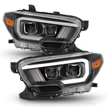 Load image into Gallery viewer, ANZO 111397 2016-2017 Toyota Tacoma Projector Headlights w/ Plank Style Switchback Black w/ Amber w/ DRL